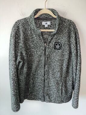 Disney Fleece Full-Zip Heathered Sweater Sweater/Jacket Size Large Pockets